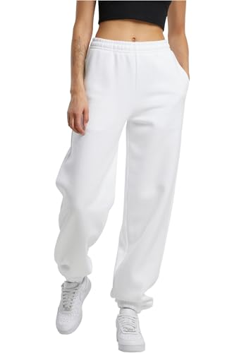 Build Your Brand Women's BY291-Ladies Fluffy Sweatpants, White, M von Build Your Brand