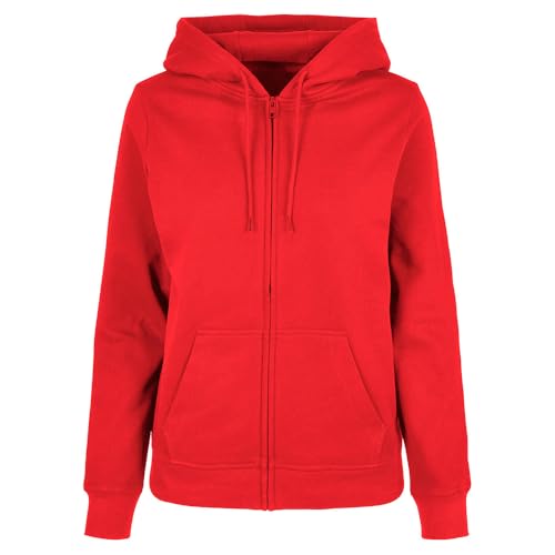 Build Your Brand Damen Sweatjacke Ladies Basic Zip Hoody, Damen Basic Kapuzenjacke mit Reißverschluss, Regular Fit, Größen XS - 5XL von Build Your Brand