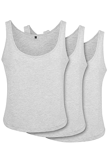 Build Your Brand Damen Tank Top Ladies Oversized Tanktop 3-Pack, verkürztes Tank Top für Frauen, Oversized Fit, Größen XS - 5XL von Build Your Brand