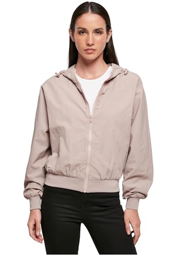 Build Your Brand Damen Trainingsjacke Ladies Crinkle Batwing Jacket, Farbe duskrose, Größe XL von Build Your Brand