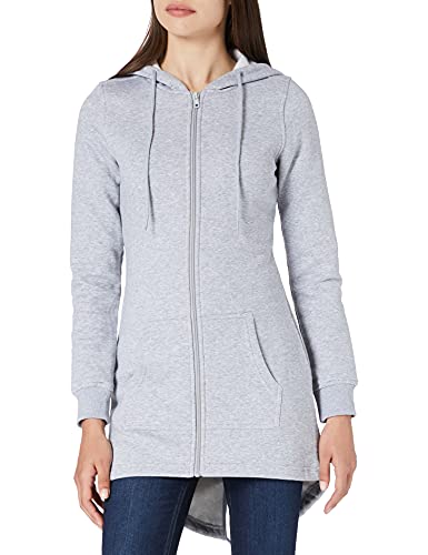 Build Your Brand Damen Zip-Hoody Ladies Sweat Parka Kapuzenpullover, Heather Grey, XS von Build Your Brand