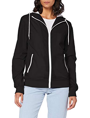 Build Your Brand Damen Ladies Windrunner Windbreaker, Black/White, XL EU von Build Your Brand