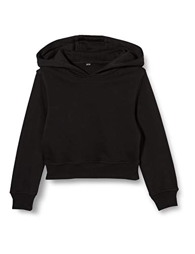 Build Your Brand Girls BY113-Girls Cropped Sweat Hoody Hooded Sweatshirt, Black, 158/164 von Build Your Brand