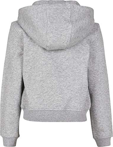 Build Your Brand Girls BY113-Girls Cropped Sweat Hoody Hooded Sweatshirt, Heather Grey, 122/128 von Build Your Brand