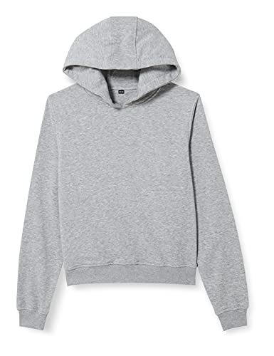Build Your Brand Girls Cropped Sweat Hoody, Heather Grey, 122/128 von Build Your Brand