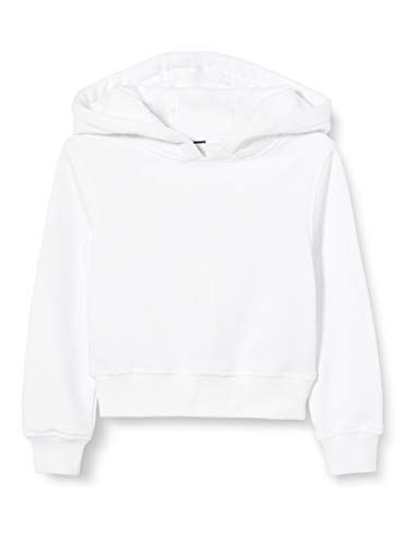 Build Your Brand Girls BY113-Girls Cropped Sweat Hoody Hooded Sweatshirt, White, 122/128 von Build Your Brand