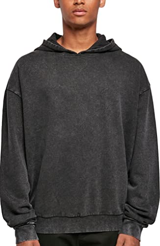 Build Your Brand Herren Acid Washed Oversized Hoody Kapuzenpullover, Black, 5XL von Build Your Brand