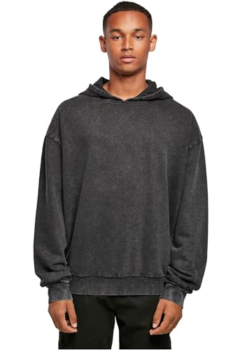 Build Your Brand Herren Kapuzenpullover Acid Washed Oversized Hoody, Farbe Black, Größe XL von Build Your Brand
