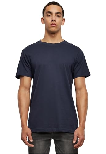 Build Your Brand Herren T-Shirt Basic Round Neck, Basic Männer T-Shirt mit Rundhalsausschnitt, Baumwolle, Regular Fit, Navy, 5XL von Build Your Brand