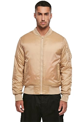 Build Your Brand Herren Jacke Bomber Jacket, Bomberjacke für Männer, leichte Sommerjacke, Unionbeige, 4XL von Build Your Brand