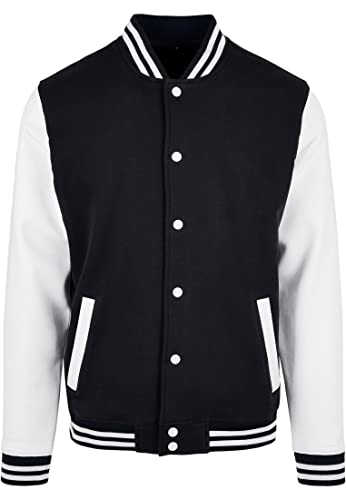 Build Your Brand Herren BB004-Basic College Jacket Jacke, Black/White, 4XL von Build Your Brand
