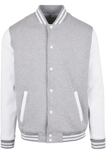 Build Your Brand Basic College Jacket Heather Grey/White 4XL von Build Your Brand