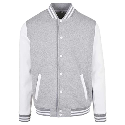 Build Your Brand Basic College Jacket Heather Grey/White L von Build Your Brand