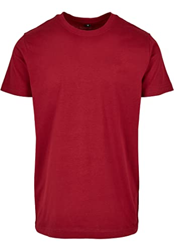 Build Your Brand Herren BB010-Basic Round Neck T-Shirt, Burgundy, L von Build Your Brand