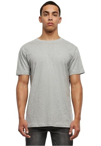 Build Your Brand Herren T-Shirt Basic Round Neck, Basic Männer T-Shirt mit Rundhalsausschnitt, Baumwolle, Regular Fit, Heather Grey, L von Build Your Brand