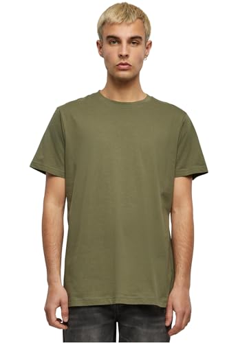 Build Your Brand Herren T-Shirt Basic Round Neck, Basic Männer T-Shirt mit Rundhalsausschnitt, Baumwolle, Regular Fit, Olive, L von Build Your Brand