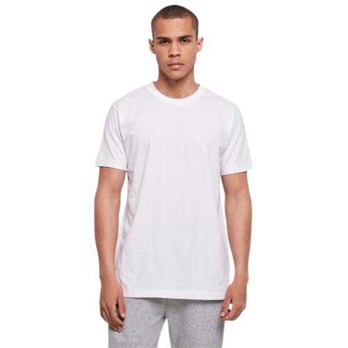 Build Your Brand Herren BB010-Basic Round Neck T-Shirt, White, S von Build Your Brand