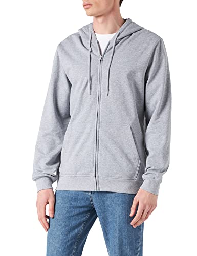 Build Your Brand Herren Basic Zip Hoody Kapuzenpullover, Heather Grey, 3XL von Build Your Brand