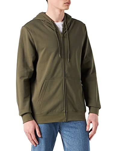 Build Your Brand Herren Basic Zip Hoody Kapuzenpullover, Olive, 3XL von Build Your Brand