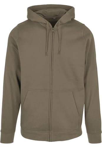 Build Your Brand Herren Basic Zip Hoody Kapuzenpullover, Olive, S von Build Your Brand