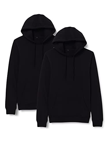 Build Your Brand Herren Heavy Hoody 2-pack Kapuzenpullover, Black/Black, M von Build Your Brand