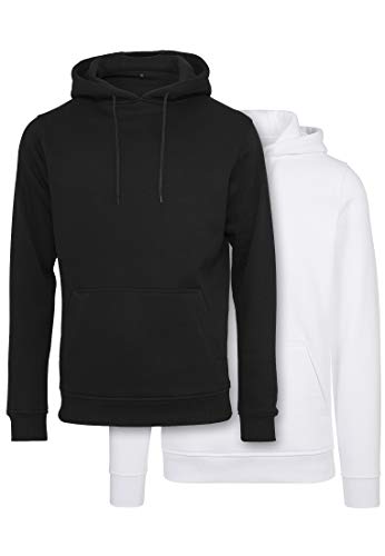 Build Your Brand Herren Heavy Hoody 2-pack Kapuzenpullover, Black/White, 5XL von Build Your Brand