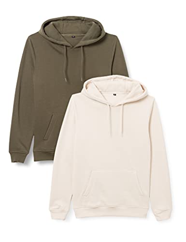 Build Your Brand Herren Heavy Hoody 2-pack Kapuzenpullover, Olive/Sand, XS von Build Your Brand