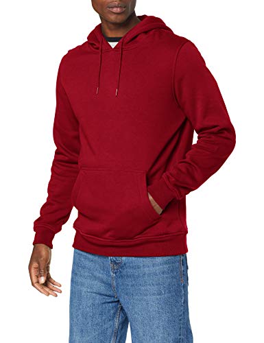 Build Your Brand Herren Heavy Hoody Kapuzenpullover, Ruby, XS von Build Your Brand