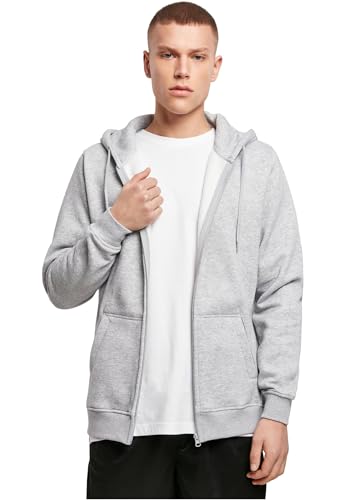 Build Your Brand Herren Heavy Zip Hoody Jacke,, per pack Grau (heather grey 00431), Medium (Herstellergröße: Medium) von Build Your Brand