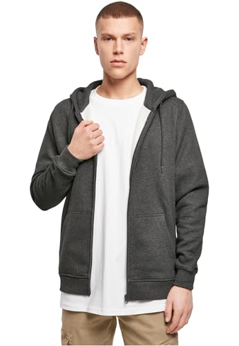 Build Your Brand Herren Heavy Zip Hoody Jacke,, per pack Schwarz (charcoal 00091), Large (Herstellergröße: Large) von Build Your Brand