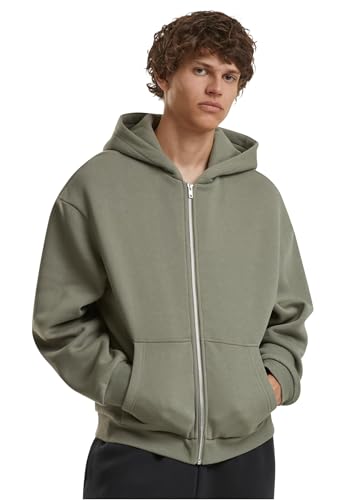 Build Your Brand Herren Kapuzenpullover Fluffy Zip Hoody, Männer Hoodie mit durchgehendem Reißverschluss, Regular Fit von Build Your Brand