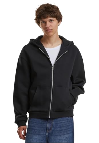 Build Your Brand Men's BY285-Fluffy Zip Hoody Hooded Sweatshirt, Black, XL von Build Your Brand