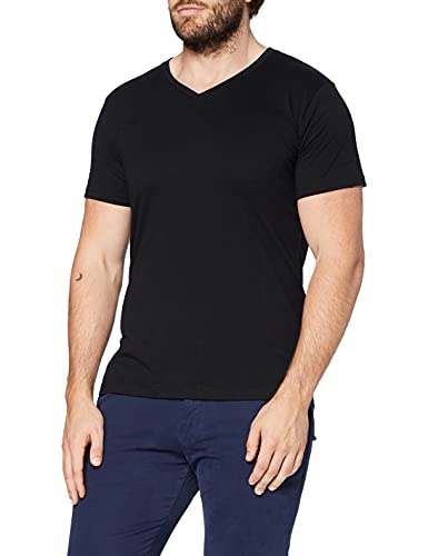 Build Your Brand Men's BY006-Light V-Neck T-Shirt, Black, L von Build Your Brand