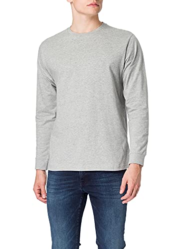 Build Your Brand Herren BY091-Longsleeve with Cuffrib T-Shirt, Heather Grey, M von Build Your Brand