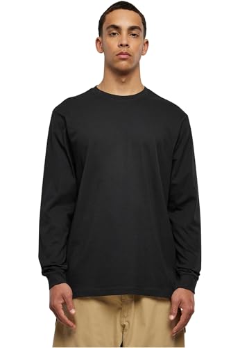 Build Your Brand Herren Organic Longsleeve With Cuffrib T Shirt, Schwarz, XL EU von Build Your Brand