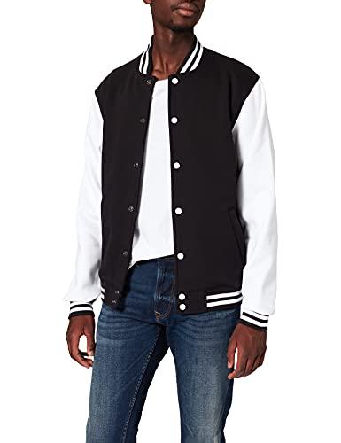Build Your Brand Herren Sweat College Jacket Jacke,, per pack Mehrfarbig (blk/wht 00050), XXXX-Large (Herstellergröße: XXXX-Large) von Build Your Brand