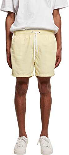 Build Your Brand Herren Swim Shorts Badehose, Soft Yellow, L von Build Your Brand