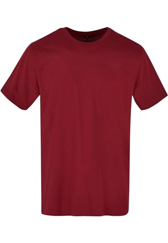 Build Your Brand Herren BB010-Basic Round Neck T-Shirt, Cherry, M von Build Your Brand