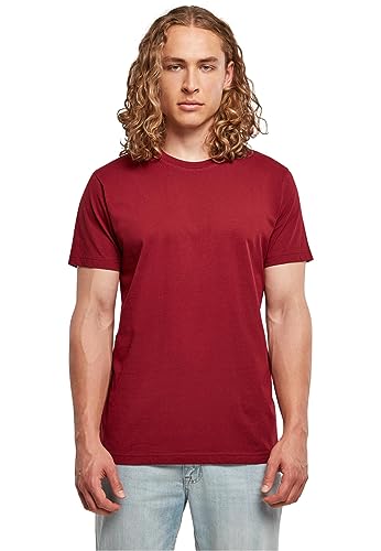 Build Your Brand Herren T-Shirt Basic Round Neck, Basic Männer T-Shirt mit Rundhalsausschnitt, Baumwolle, Regular Fit, Cherry, M von Build Your Brand