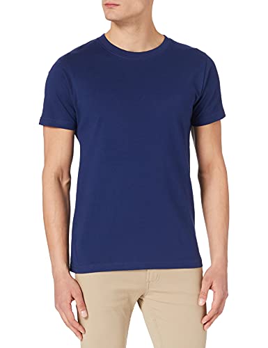 Build Your Brand Herren By004 Round Neck T-Shirt, Blau (Light Navy), 5XL EU von Build Your Brand