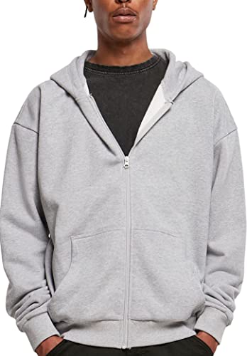 Build Your Brand Herren Ultra Heavy Zip Hoody Kapuzenpullover, Heathergrey, 4XL von Build Your Brand