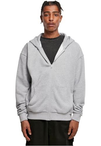 Build Your Brand Herren Sweatshirtjacke Ultra Heavy Zip Hoody, Farbe heathergrey, Größe XXL von Build Your Brand