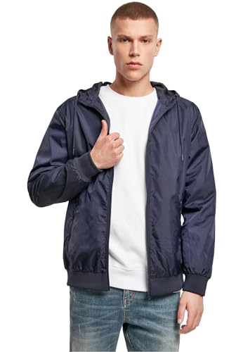 Build Your Brand Herren Übergangsjacke Windrunner, Männer Windjacke mit Kapuze, Funktionsjacke für Männer, Navy/navy, XL von Build Your Brand