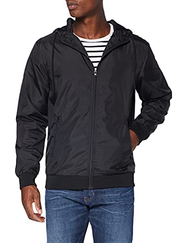 Build Your Brand Herren Windrunner Jacke, per pack Schwarz (Blk/Blk 00017), Large (Herstellergröße: L) von Build Your Brand