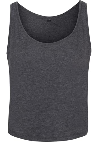Build Your Brand Ladies Oversized Tanktop Grau Charcoal (Heather) S von Build Your Brand