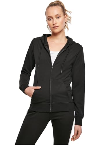 Build Your Brand Ladies Terry Zip Hoody - Farbe: Black - Größe: M von Build Your Brand