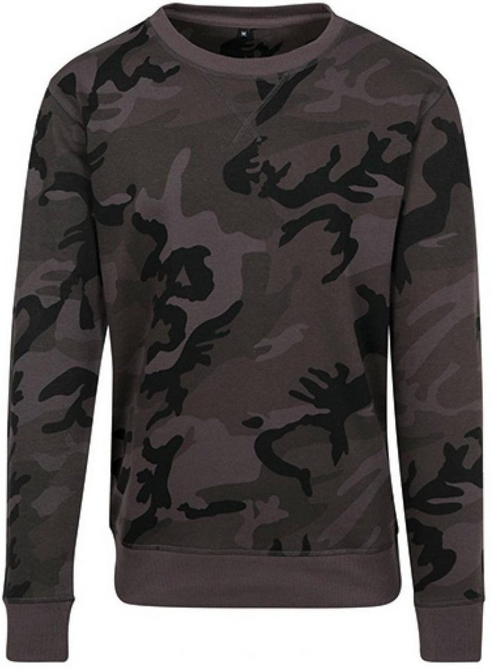 Build Your Brand Langarmshirt Herren Camo Crewneck T-Shirt - Lang geschnitten von Build Your Brand