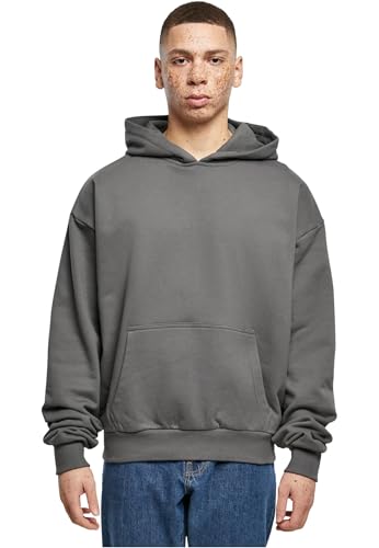 Build Your Brand Men's BY162-Ultra Heavy Cotton Box Hoody Hooded Sweatshirt, Magnet, XS von Build Your Brand