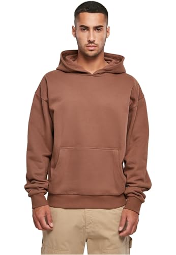 Build Your Brand Men's BY162-Ultra Heavy Cotton Box Hoody Hooded Sweatshirt, bark, XXL von Build Your Brand