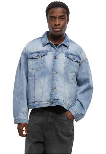 Build Your Brand Men's BY312-Heavy Ounce Boxy Denim Jeans Jacket, New Light Blue Washed, M Build Your Brand Men's BY312-Heavy Ounce Boxy Denim Jeans Jacket, New Light Blue Washed, M von Build Your Brand